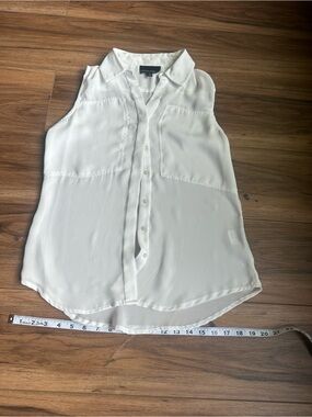 Cynthia Rowley White Sleeveless Button-Front Camisole